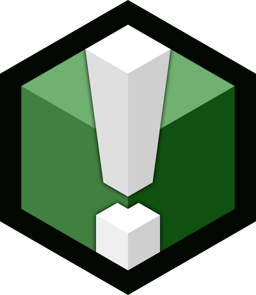 Site icon: An isometric green cube with an exclamation mark made of smaller white quadrilaterals centered on its front face.